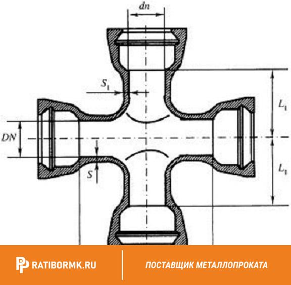 Крест раструбный КР 250х200
