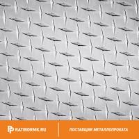 Лист нержавеющий рифлёный 10х1500х3000 мм 2В 08Х18Н10 чечевица